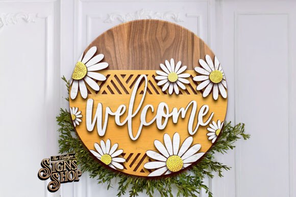 Download Welcome Spring Door Hanger, Laser SVG - Spring Collection