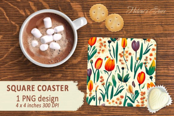 Download Spring Flowers Square Coasters PNG - Spring Collection
