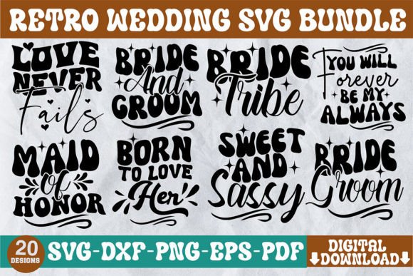 Download Retro Wedding SVG Bundle - Wedding svg bundle Collection