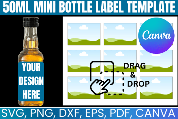 Download 50ml Mini Bottle Label Template SVG - Label template Collection